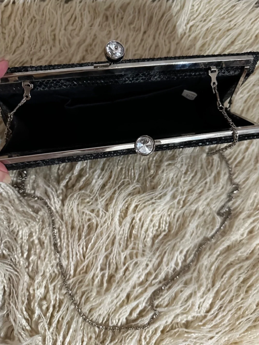 Chic Dark Charcoal Gray Snakeskin Print Evening Clutch Bag - Elegant Party Purse